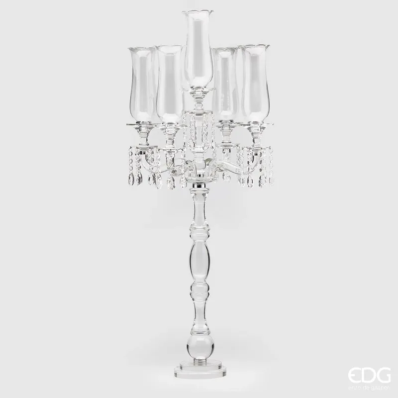 EDG Enzo De Gasperi Portacandele Crystal Glory 5 fuochi H103 cm Ultime Pezzi