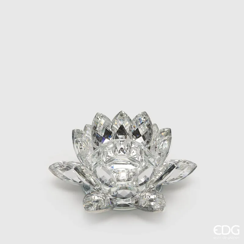 Sconto EDG Enzo De Gasperi Portacandele Crystal Ninfea H6 cm