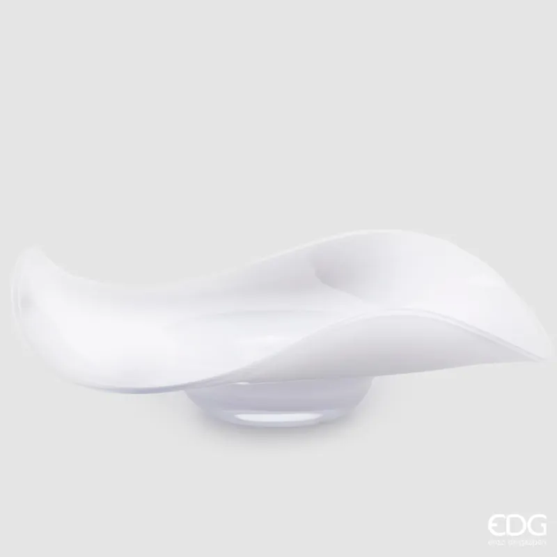 Offerta Lampo EDG Enzo De Gasperi Piatto Centrotavola Onde H14 D50 cm Bianco