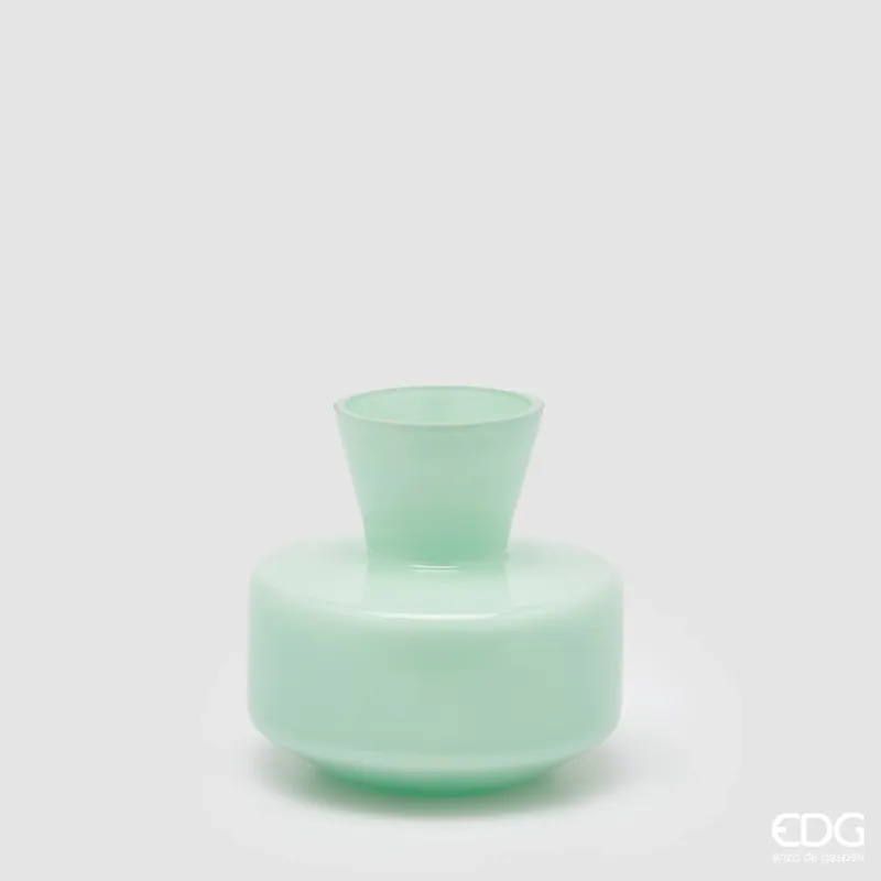 Consegna Rapida EDG Enzo De Gasperi Vaso Rotondo con Collo H 15 cm Verde Acqua