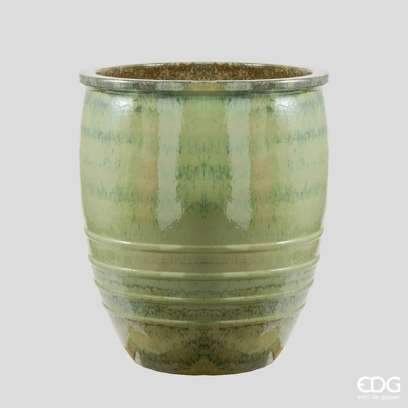 Sconto EDG Enzo De Gasperi Vaso Glaze Bombato Anfora H94 D76 cm Verde 380 Litri