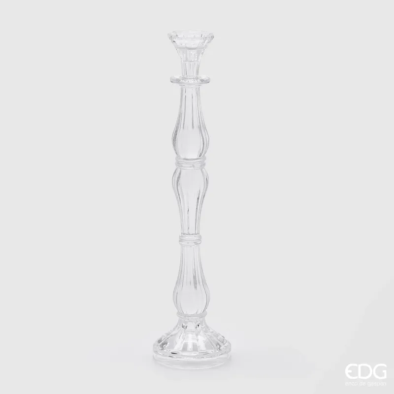 Promozione Esclusiva EDG Enzo De Gasperi Portacandela Crystal Sinuoso H41 cm