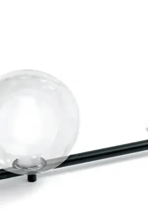 Prezzo Conveniente Miloox Mikado Lampada Da Tavolo in Vetro Trasparente e montatura nero soft touch