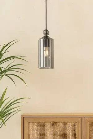 Lampada a Sospensione con diffusore in vetro fume grigio Ebe Miloox Prezzo Scontato