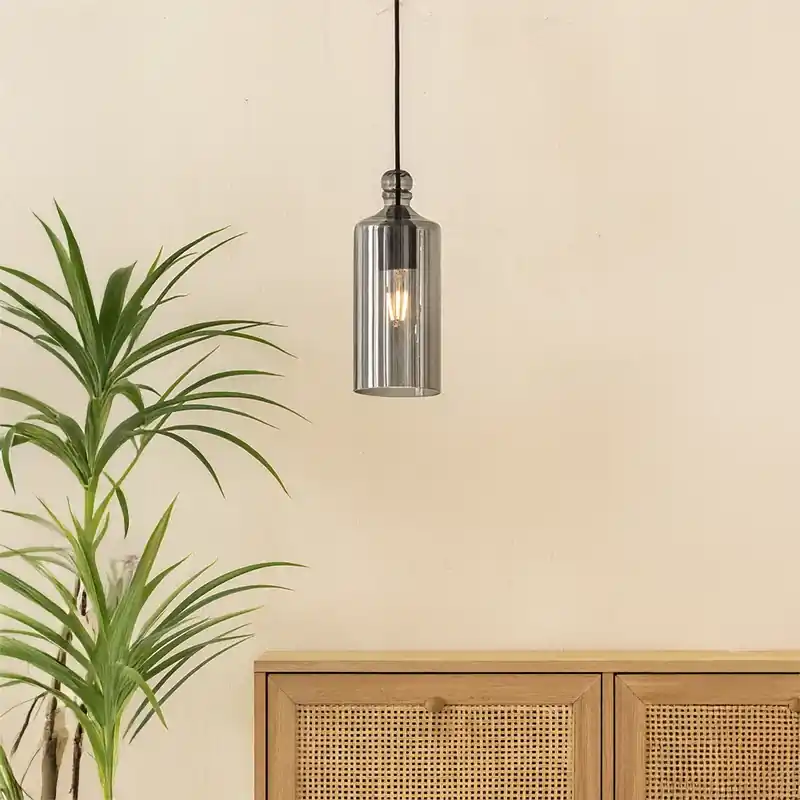 Lampada a Sospensione con diffusore in vetro fume grigio Ebe Miloox Prezzo Scontato