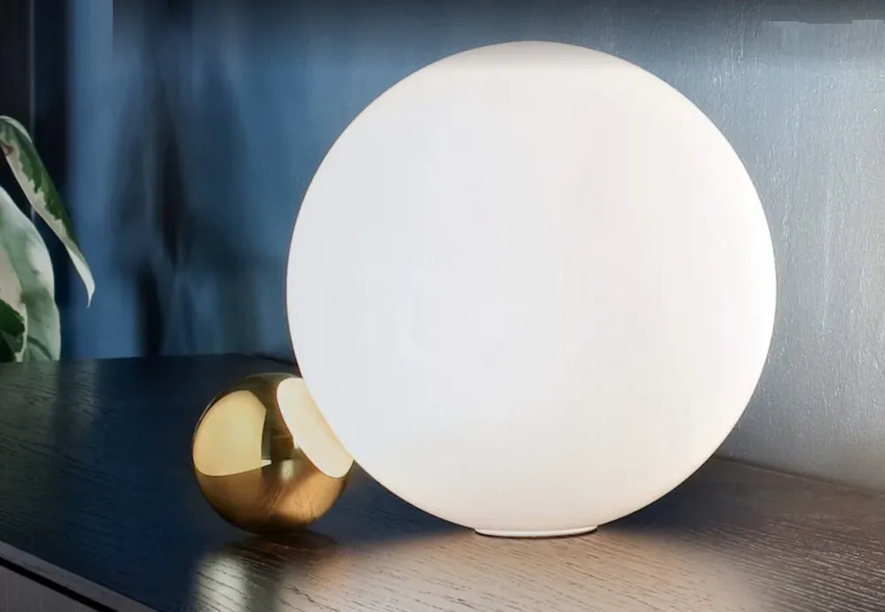Ultima Occasione Flos Copycat Lampada 30 cm tonda da Tavolo in vetro e Oro 24k F1952044