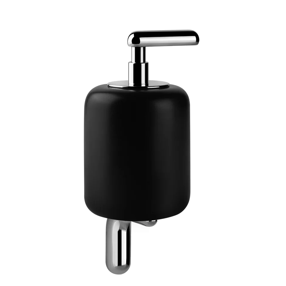 Dispenser portasapone a Muro in Gres Nero cromo Goccia 38014 Gessi Promo Stagionale