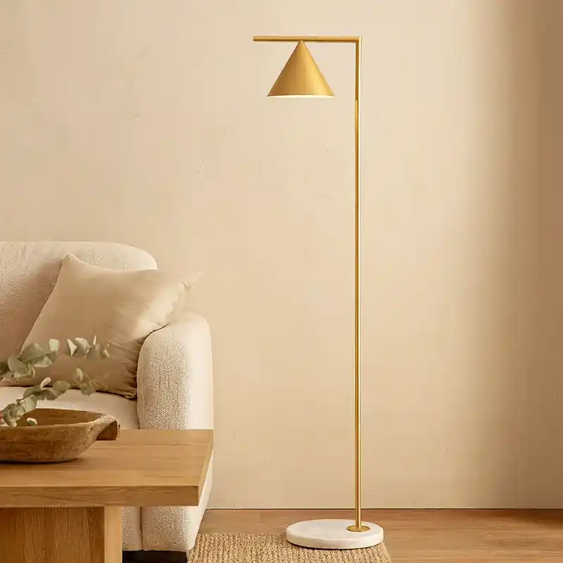 FLOS Captain Flint Lampada a pavimento ottone spazzolato e marmo bianco F1530059 Promo Stagionale