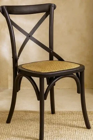 Prezzo Ridotto Andrea Bizzotto Cross Country sedia in rattan naturale e legno nero 0743234