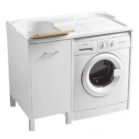 Colavene Domestica Mobile Con Vasca Lavapanni A Sinistra In Abs 106x50x90 Con Piedini E Alloggio Lavatrice Bianco Non Perdere
