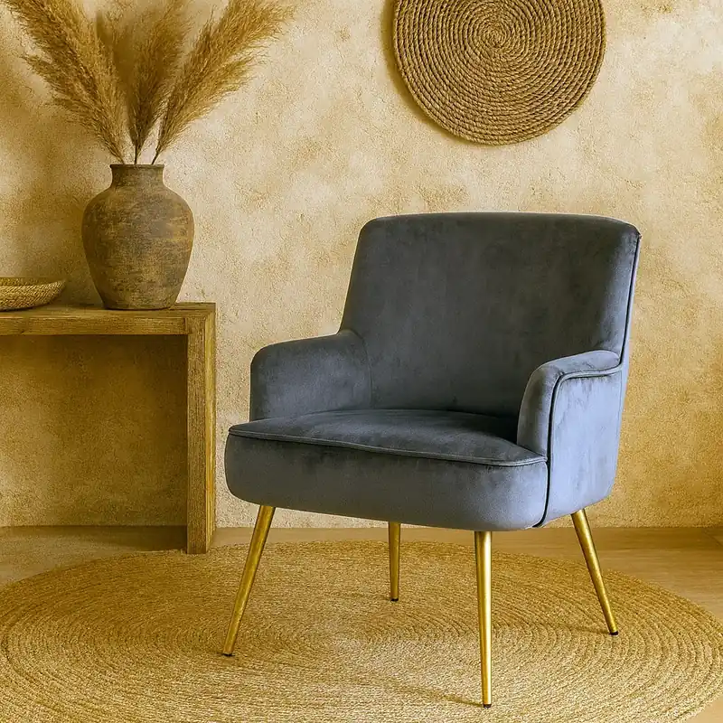 Andrea bizzotto Clelia Poltrona Atmosphere Effetto Velluto Grigio 0743445 Super Prezzo