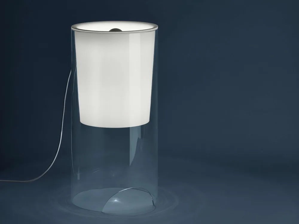 Offerta Limitata Flos Aoy Lampada 60 cm da tavolo trasparente e bianco opale F0200071