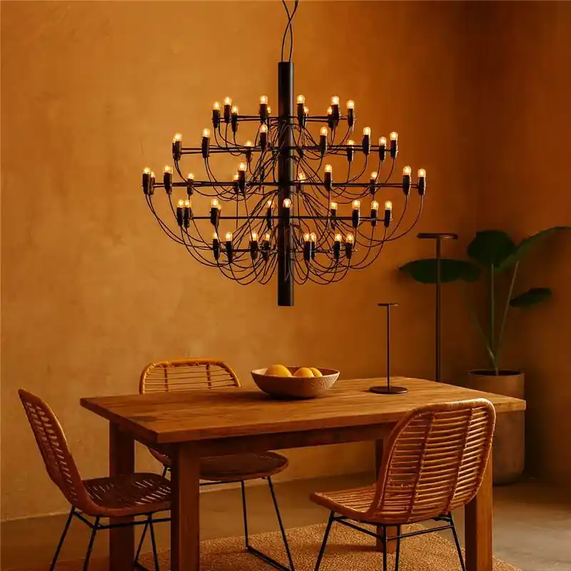 Di Tendenza Flos 2097/50 Clear Bulbs Lampadario 100 cm a bulbi trasparenti nero opaco A1502031