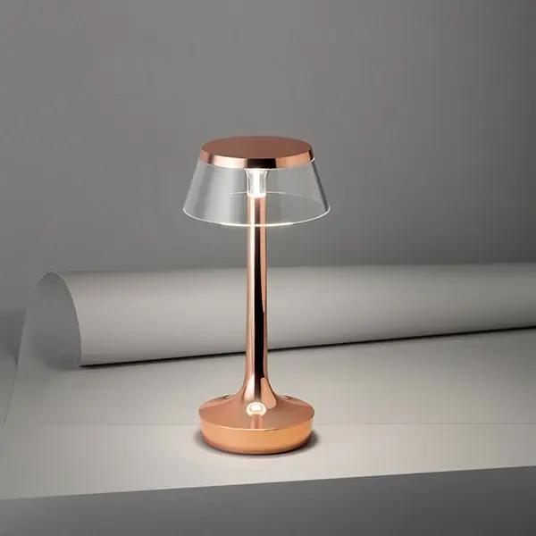 Consegna Rapida Flos Bon Jour Unplugged Lampada da tavolo ricaricabile trasparente Rame