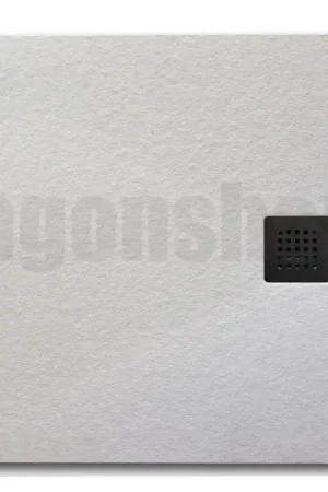 Non Perdere Piatto Doccia 140x80 effetto Pietra bianco neve con Copripiletta in acciaio PTR70X140 Rainbox