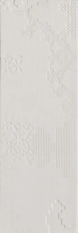 Spedito Oggi Mutina Bas Relief Piastrella Trafilato Cm 18x54 Patchwork Relief Bianco