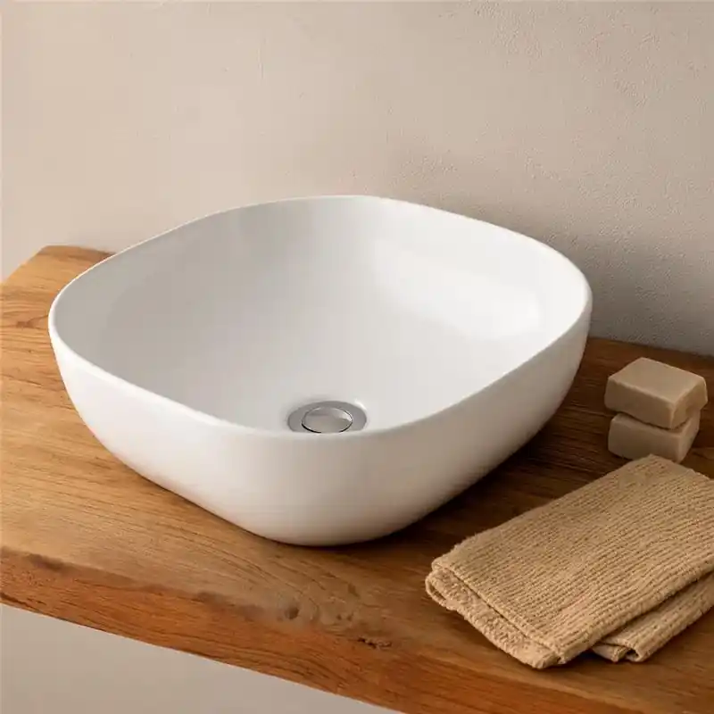Nuova Collezione Ciotola 41,5x41,5 da appoggio in ceramica Bianco Lucido