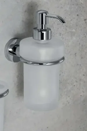 Sconto Colombo Basic B9332 dispenser sapone liquido a Muro in Vetro Acidato Naturale cromo