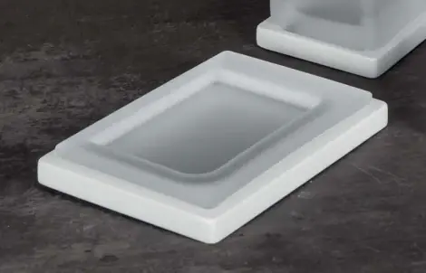 Offerta Speciale Colombo Look B16400BM Porta Sapone Da Appoggio in Vetro Acidato Naturale Bianco Opaco