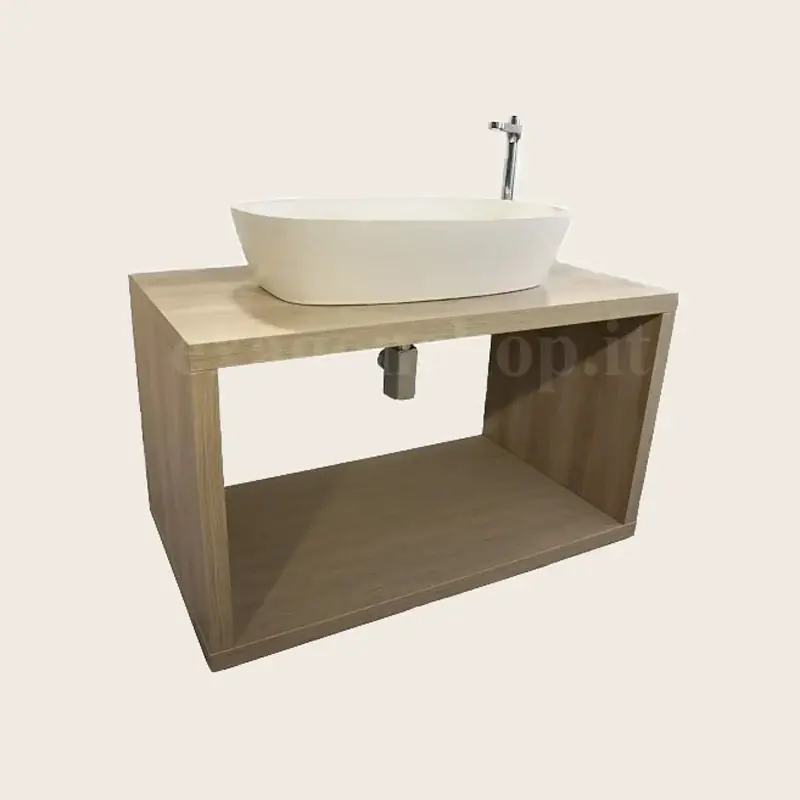 Prezzo Conveniente Mobile bagno 90 cm effetto legno Olmo senza lavabo con vano a giorno