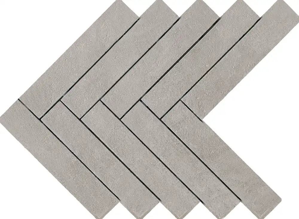 Pavimento rivestimento 44.9x61.6 acciaio mosaico spina di pesce 9,5 mm in gres fine porcellanato Ragno Boom 00R02GP4 Compra Oggi Stesso