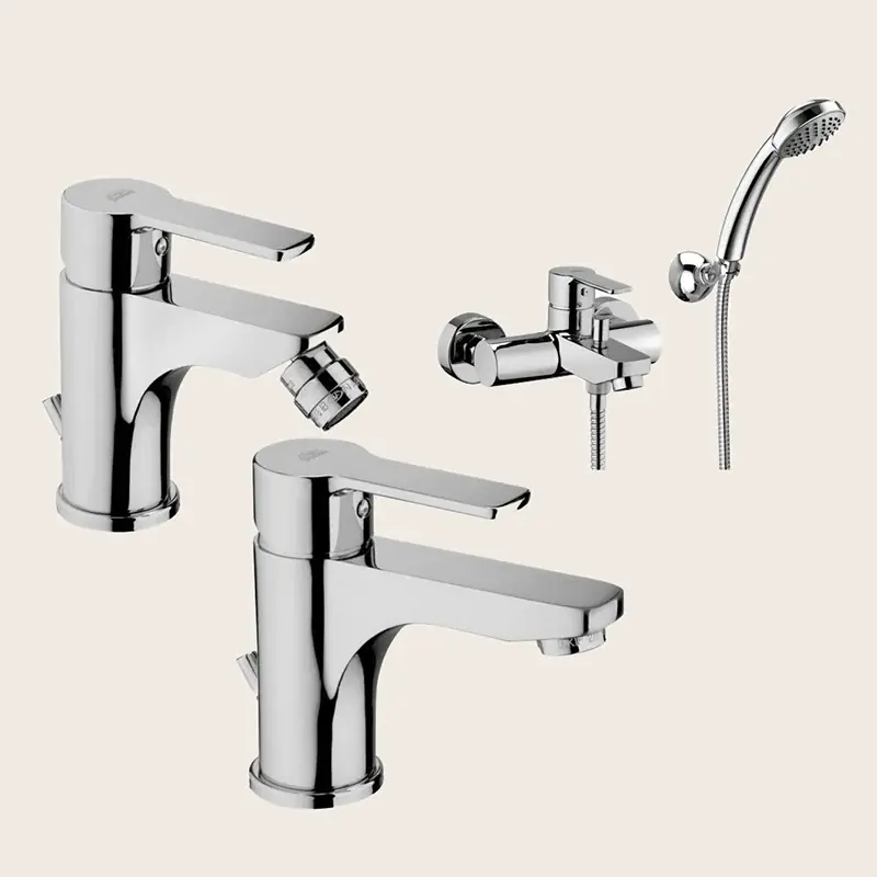 Reso Gratuito Paffoni Rubinetterie Red set Miscelatore Lavabo Bidet E Vasca Cromo