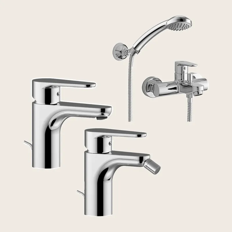 Direttamente Dal Produttore Paffoni Rubinetterie Green set Miscelatore Lavabo Bidet E Vasca Esterno Cromo