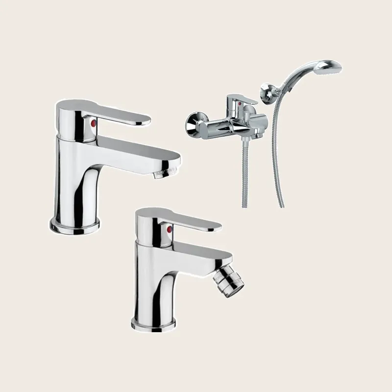 Solo Oggi Paffoni Blu set Miscelatori Lavabo Bidet E Vasca Cromo