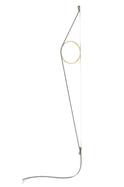 Flos wirering lampada a parete 208 cm cavo grigio anello oro F9513044 Spedito Oggi
