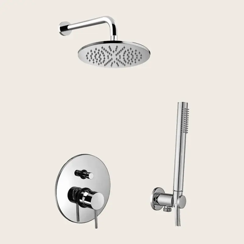 Ultimissimo Modello Paffoni Light Kitlig015 Kit Doccia tondo con miscelatore soffione e set Doccetta Cromo
