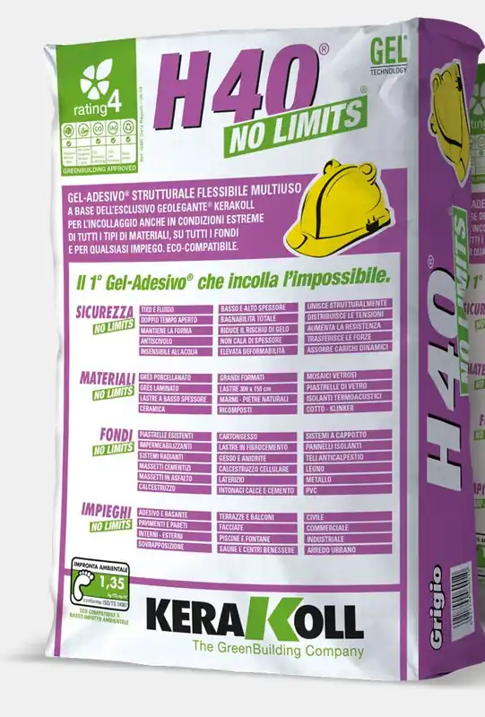 Kerakoll Colla In Polvere H40 No Limits 25 Kg Bianca Nuova Collezione