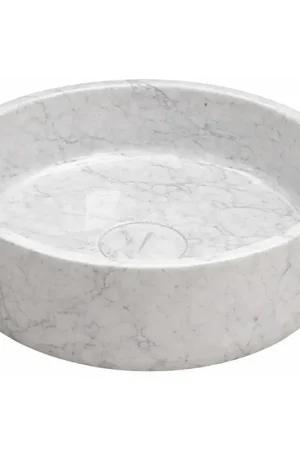 Antonio Lupi Opale Lavabo 50 cm Tondo In Marmo di Carrara bianco Prezzo Conveniente