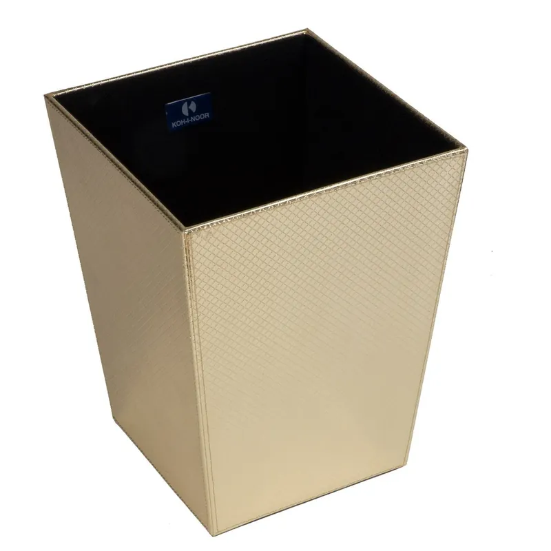 Koh-i-noor 2203 cestino getta carta 23x23 in mdf ed ecopelle oro Promozione Esclusiva