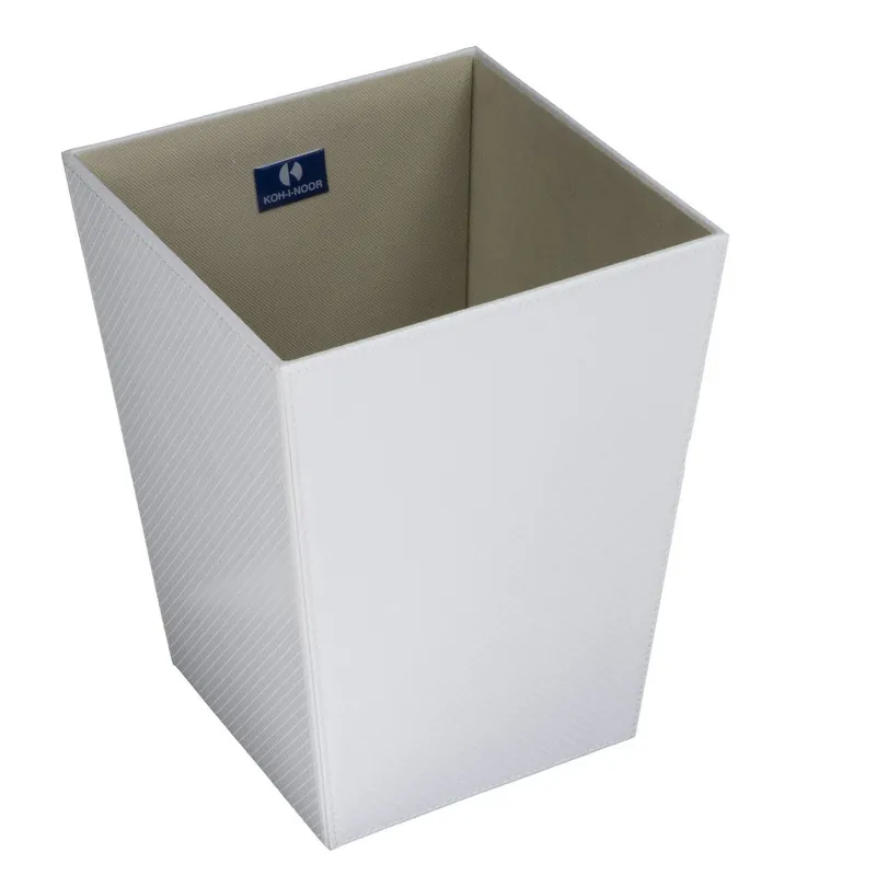 Spedito Oggi Koh-i-noor 2203 cestino getta carta 23x23 in mdf ed ecopelle bianco
