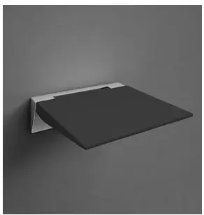 Popolare Sedile box doccia 32x37 ribaltabile a muro con chiusura soft stop in alluminio e abs nero antracite Koh-i-noor 5468Kn