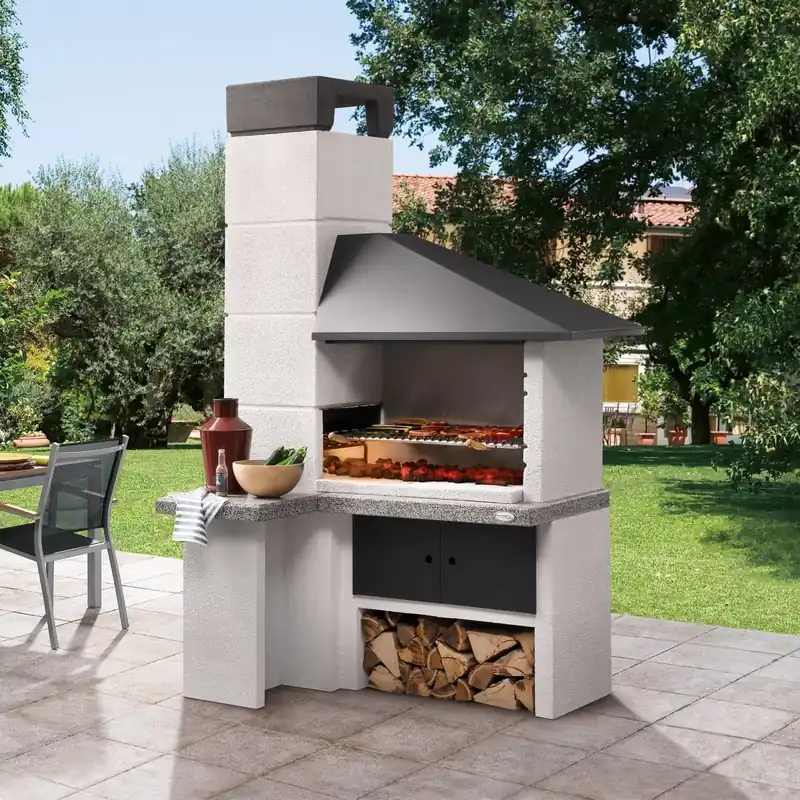 Palazzetti Faro New barbecue con braciere laterale e cappa antracite Promozione Esclusiva