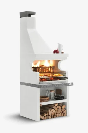 Compra Adesso Palazzetti Levanzo barbecue angolare sinistro grezzo con cassetto cenere e portalegna