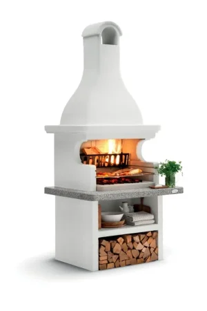 Palazzetti Andros 3 barbecue a legna o carbonella grezzo effetto granito grigio Occasione
