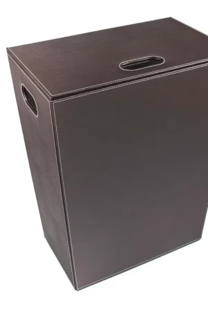 Koh-I-Noor 2463 Cesto Porta Biancheria Grande 48x30 In Mdf E Ecopelle Marrone Scuro Prezzo Di Fabbrica