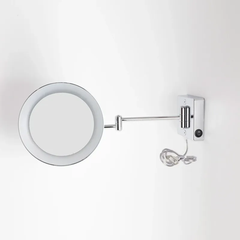 Koh-i-noor Discolo specchio ingranditore x3 led a parete 23 cm con spina e due braccia cromo Occasione