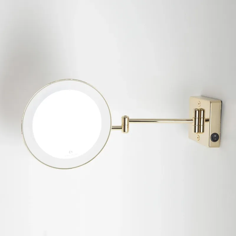 Koh-I-Noor Discolo Specchio Ingranditore X3 Con Illuminazione Led Da Parete Oro Affare