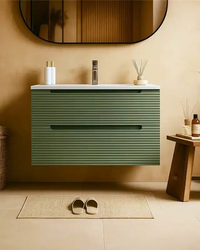 Compra Adesso Mobile bagno muschio 100x45 Mango lavabo in ceramica lucida