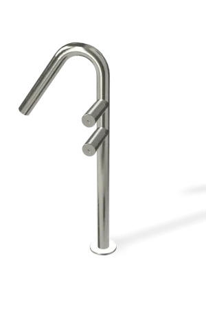 Vendita Finale Treemme 22mm miscelatore lavabo alto monoforo con canna ad ombrello inox satinato
