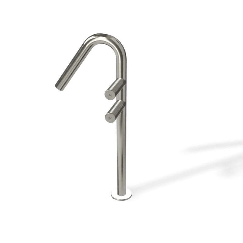 Vendita Finale Treemme 22mm miscelatore lavabo alto monoforo con canna ad ombrello inox satinato