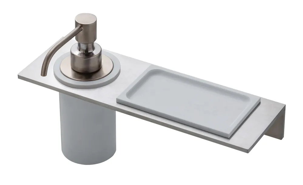 Sconto Treemme 5mm IT9072ISZZZZ mensola portaoggetti 27 cm con dispenser sapone bianco inox satinato