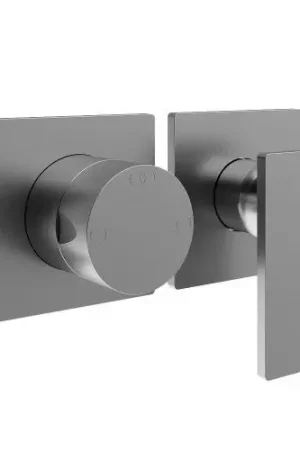 Occasione Imperdibile Treemme 5mm miscelatore doccia monocomando con deviatore 2 uscite 2 piastrine senza parte incasso inox satinato