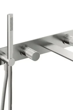 Esclusivo Treemme 3.6 RWIT9AD7IS21 miscelatore vasca monocomando a muro senza parte ad incasso inox satinato