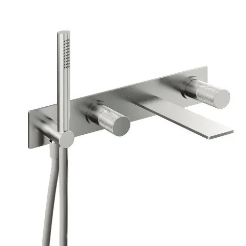 Esclusivo Treemme 3.6 RWIT9AD7IS21 miscelatore vasca monocomando a muro senza parte ad incasso inox satinato