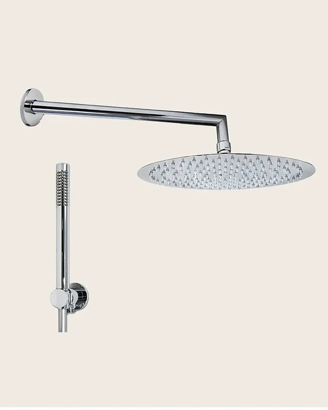 Set soffione doccia 30 cm slim tondo Smart e doccetta cromo Super Prezzo