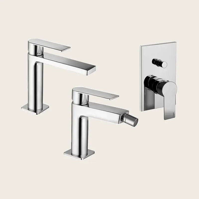 Compra Oggi Stesso Paffoni Tango set Miscelatori Lavabo Bidet e Doccia 2 vie deviatore a pulsante Cromo